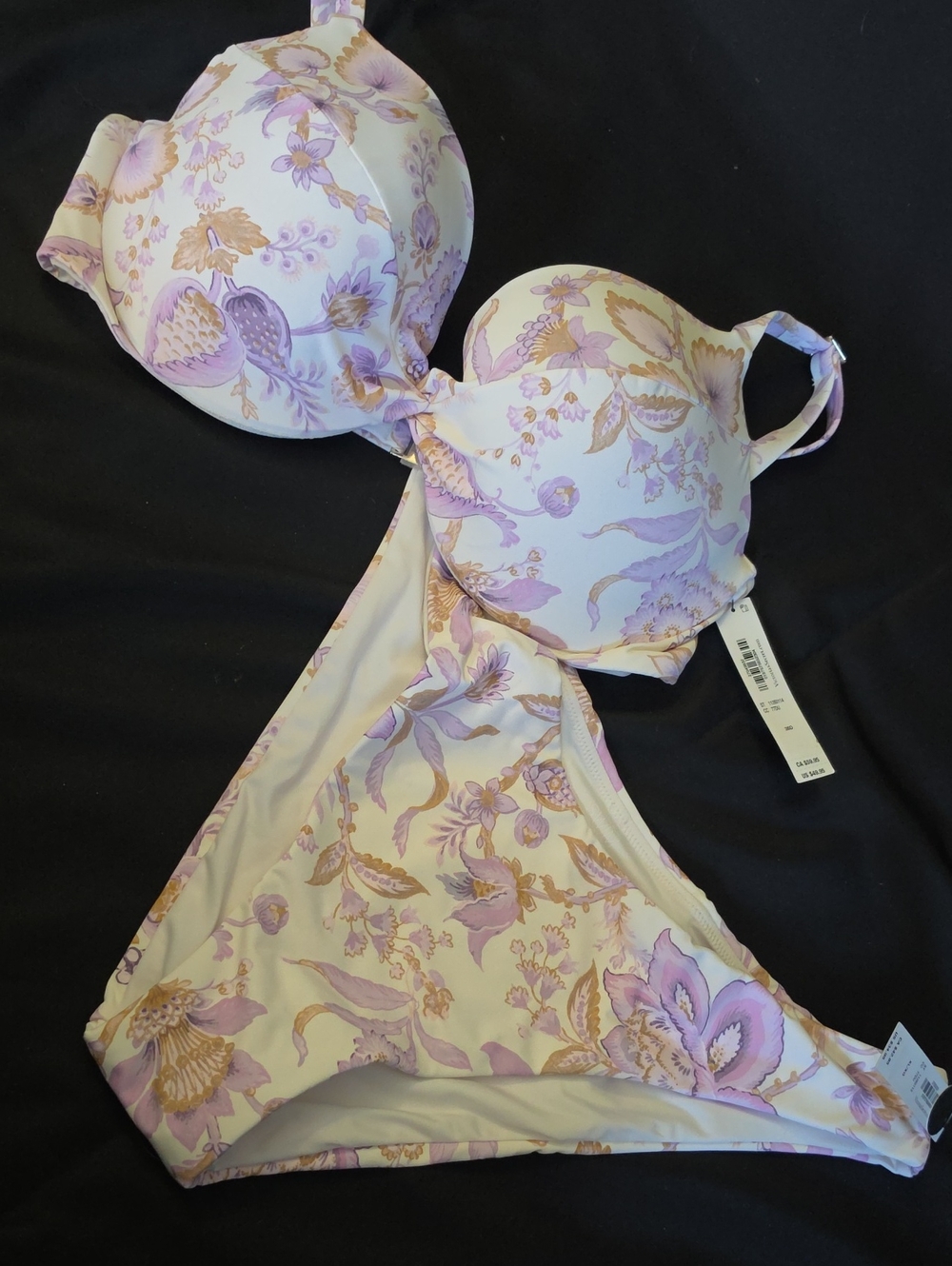 Victoria's Secret Brand NEW Delicate Violet Floral Bikini Set 36D/XL